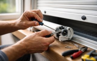 mains-outils-reparation-volet-flou