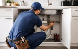 plombier-uniforme-bleu-cuisine-moderne