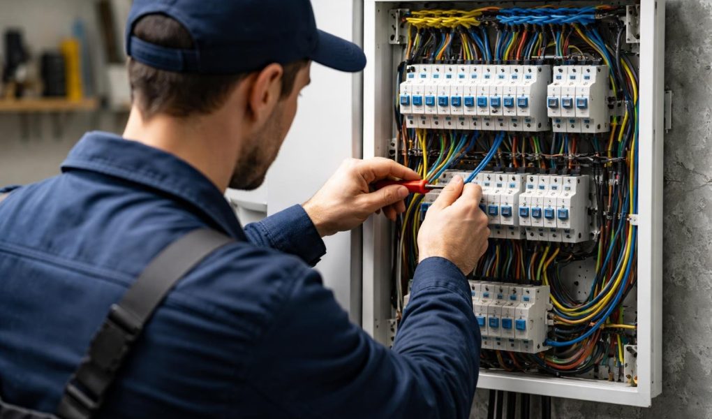 personne-tableau-electrique-cables-outils