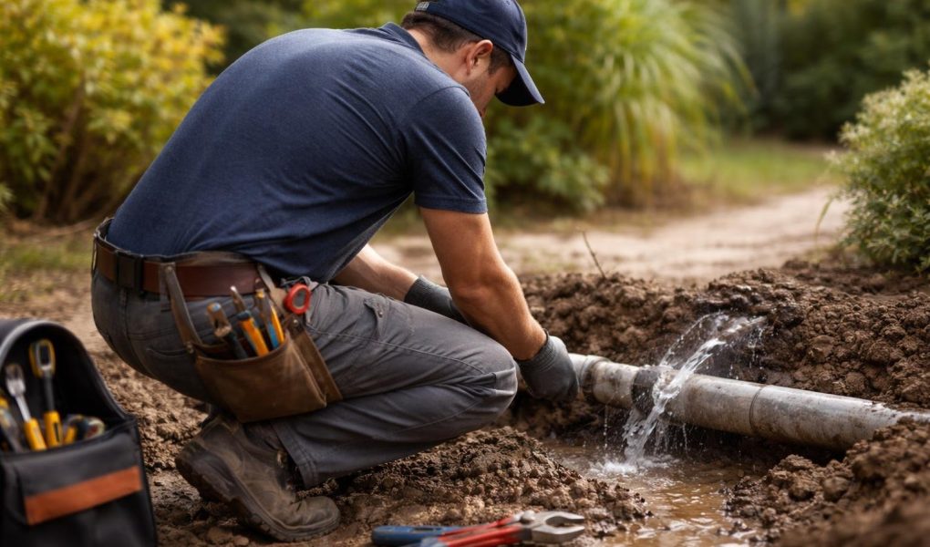 technicien-canalisation-fuite-eau-jardin