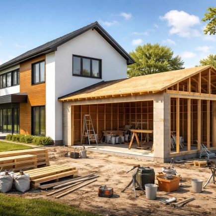 maison-moderne-garage-construction-pelouse
