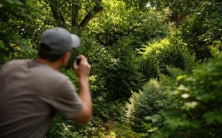 jardin-paisible-arbustes-personne-floue