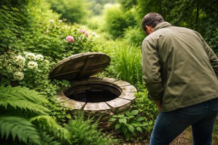 personne-puits-jardin-verdoyant