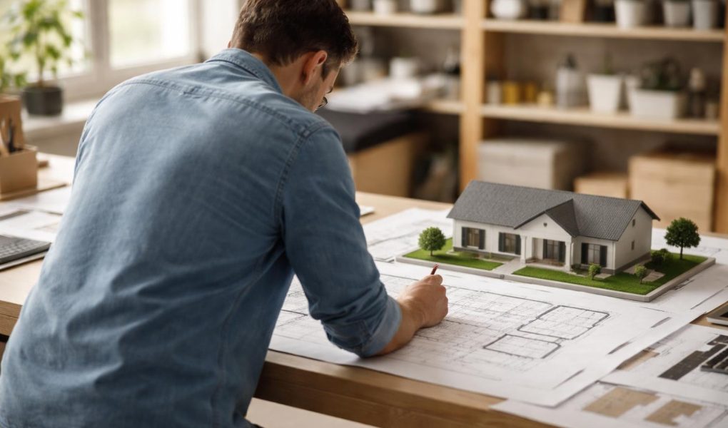 architecte-plan-maison-maquette-etageres