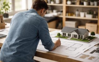 architecte-plan-maison-maquette-etageres