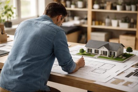 architecte-plan-maison-maquette-etageres