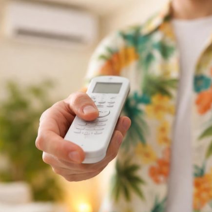 main-telecommande-climatiseur-tshirt-ete