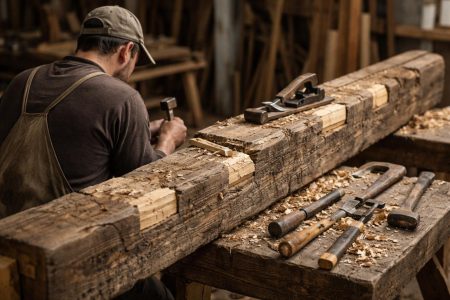 artisan-poutre-bois-outils-atmosphere-traditionnelle