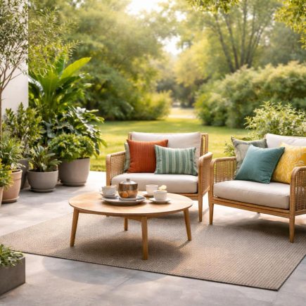 terrasse-beton-fauteuils-plantes-jardin