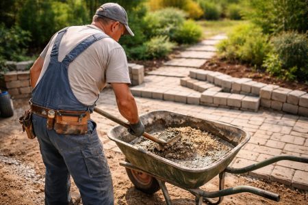 macon-preparation-ciment-paves-jardin